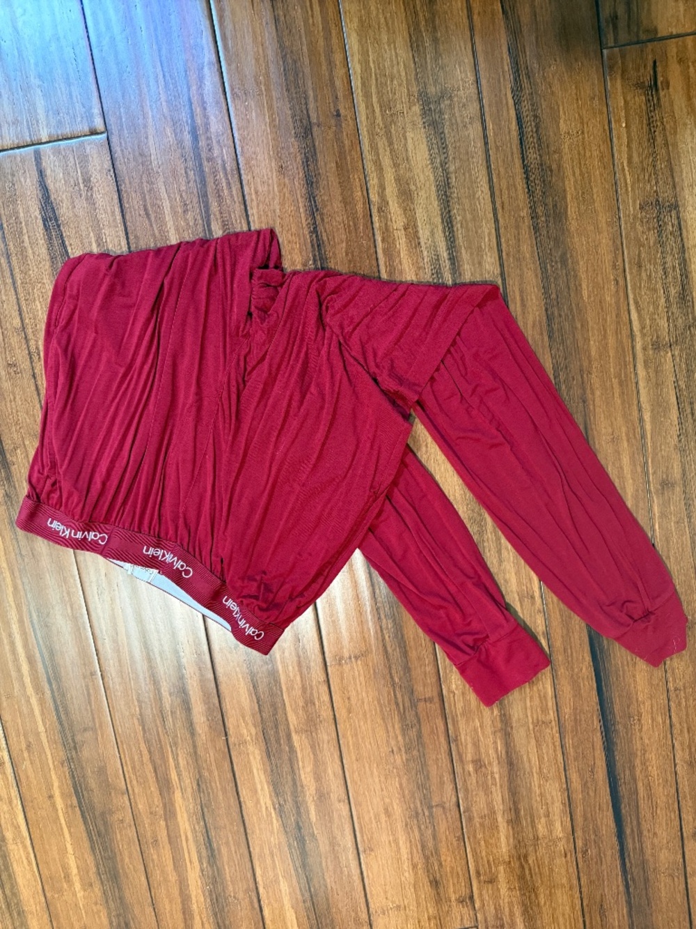 Mens Calvin Klein Burgundy Silky Feel Lounge Pants Medium (Item #012)